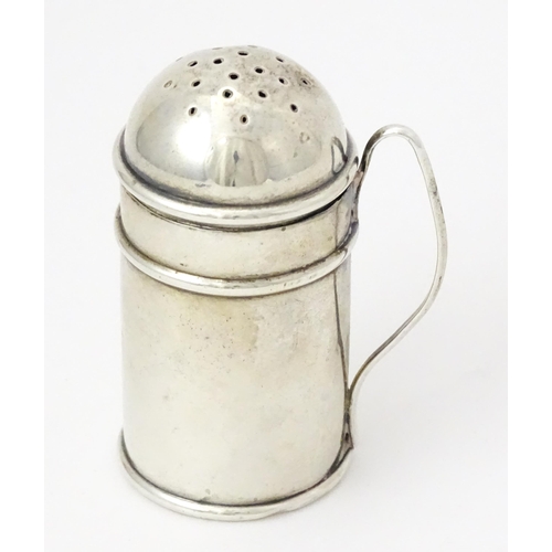 360 - A Victorian silver pepperette modelled as a flour shaker, hallmarked Birmingham 1898. Approx. 2 1/2