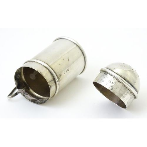 360 - A Victorian silver pepperette modelled as a flour shaker, hallmarked Birmingham 1898. Approx. 2 1/2