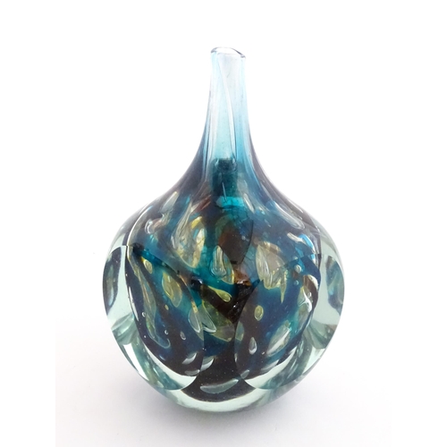 213 - A Mdina glass vase of squared form. Signed Mdina Glass under and dated 1975. Approx. 7