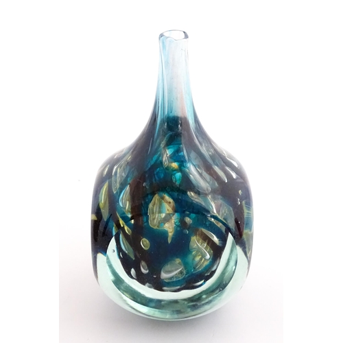 213 - A Mdina glass vase of squared form. Signed Mdina Glass under and dated 1975. Approx. 7