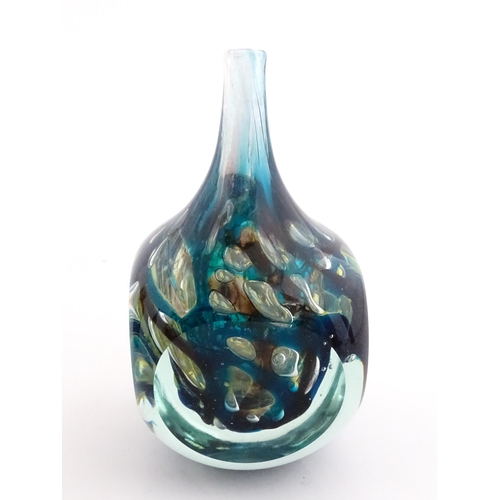 213 - A Mdina glass vase of squared form. Signed Mdina Glass under and dated 1975. Approx. 7