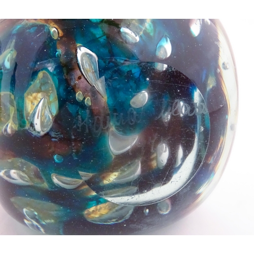 213 - A Mdina glass vase of squared form. Signed Mdina Glass under and dated 1975. Approx. 7