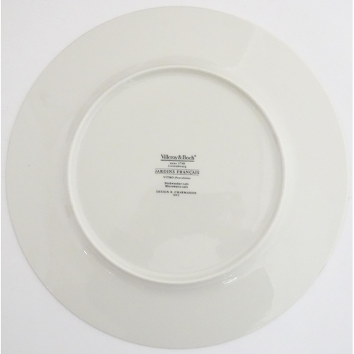 201 - Twelve Villeroy & Boch chargers / collector's plates from the Jardins Francais series. Marked under.... 