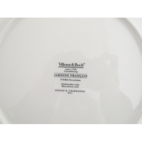201 - Twelve Villeroy & Boch chargers / collector's plates from the Jardins Francais series. Marked under.... 