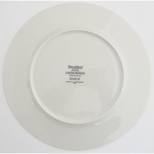201 - Twelve Villeroy & Boch chargers / collector's plates from the Jardins Francais series. Marked under.... 