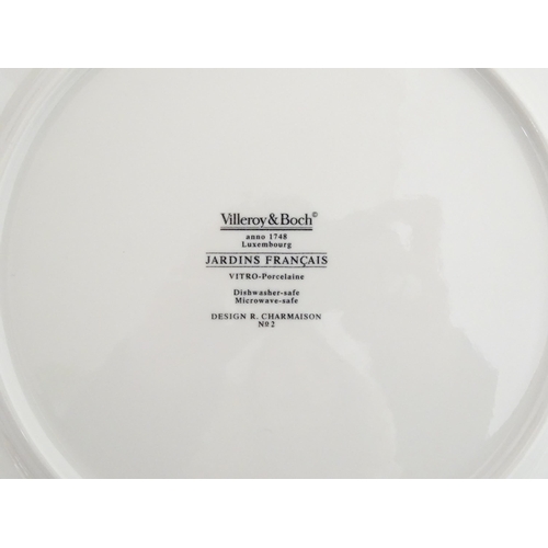 201 - Twelve Villeroy & Boch chargers / collector's plates from the Jardins Francais series. Marked under.... 