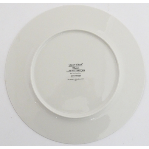 201 - Twelve Villeroy & Boch chargers / collector's plates from the Jardins Francais series. Marked under.... 