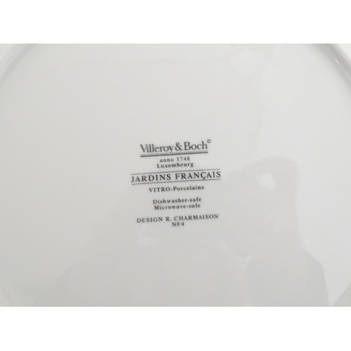 201 - Twelve Villeroy & Boch chargers / collector's plates from the Jardins Francais series. Marked under.... 
