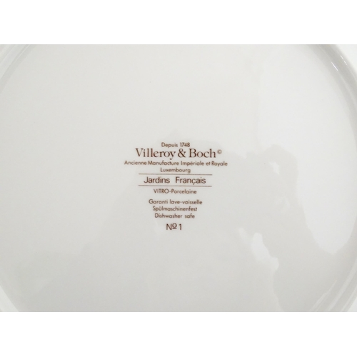 201 - Twelve Villeroy & Boch chargers / collector's plates from the Jardins Francais series. Marked under.... 