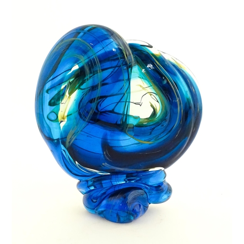 222 - A large Mdina glass art glass freeform  stylised knot sculpture. Signed under and dated 1978.  Appro... 