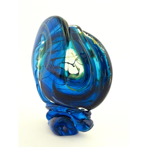 222 - A large Mdina glass art glass freeform  stylised knot sculpture. Signed under and dated 1978.  Appro... 