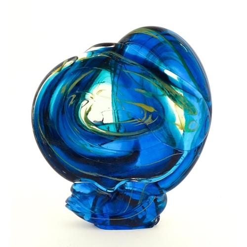 222 - A large Mdina glass art glass freeform  stylised knot sculpture. Signed under and dated 1978.  Appro... 