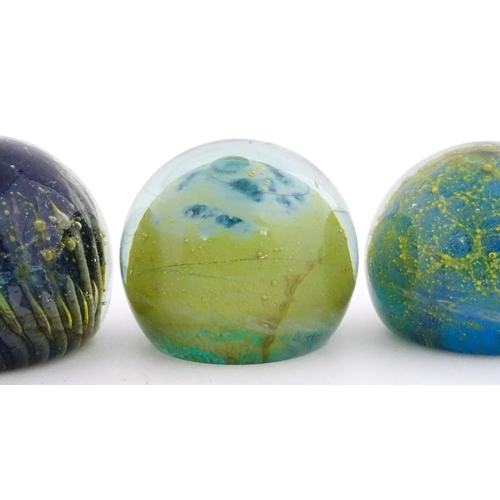 224 - Maltese glass :  A quantity of assorted glass paperweights, some with stylised sea urchin decoration... 