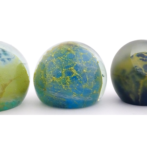 224 - Maltese glass :  A quantity of assorted glass paperweights, some with stylised sea urchin decoration... 