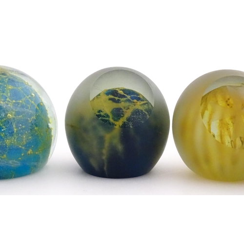 224 - Maltese glass :  A quantity of assorted glass paperweights, some with stylised sea urchin decoration... 