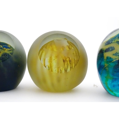 224 - Maltese glass :  A quantity of assorted glass paperweights, some with stylised sea urchin decoration... 