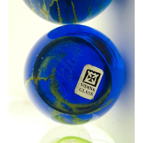 224 - Maltese glass :  A quantity of assorted glass paperweights, some with stylised sea urchin decoration... 