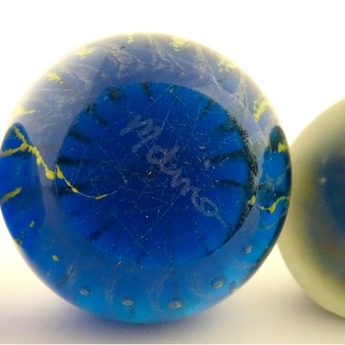 224 - Maltese glass :  A quantity of assorted glass paperweights, some with stylised sea urchin decoration... 