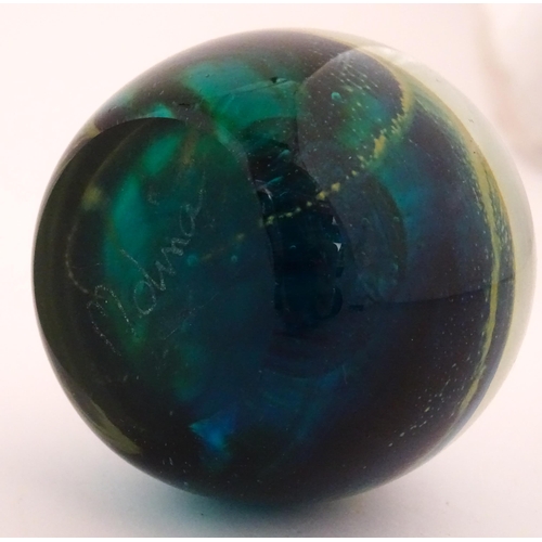 224 - Maltese glass :  A quantity of assorted glass paperweights, some with stylised sea urchin decoration... 