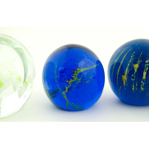 224 - Maltese glass :  A quantity of assorted glass paperweights, some with stylised sea urchin decoration... 