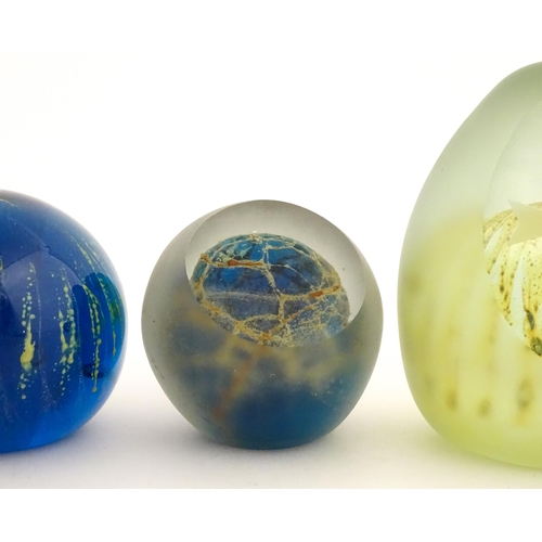 224 - Maltese glass :  A quantity of assorted glass paperweights, some with stylised sea urchin decoration... 