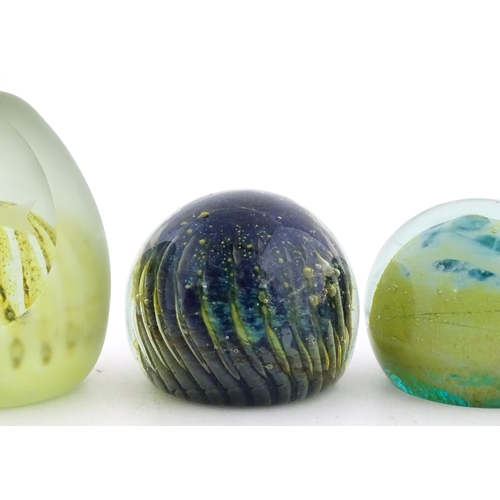 224 - Maltese glass :  A quantity of assorted glass paperweights, some with stylised sea urchin decoration... 