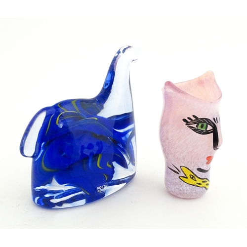 226 - Two Kosta Boda items comprising an Open Minds vase designed by Ulrica Hydman Vallien (1938-2018), an... 