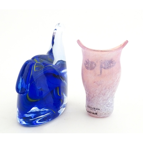 226 - Two Kosta Boda items comprising an Open Minds vase designed by Ulrica Hydman Vallien (1938-2018), an... 