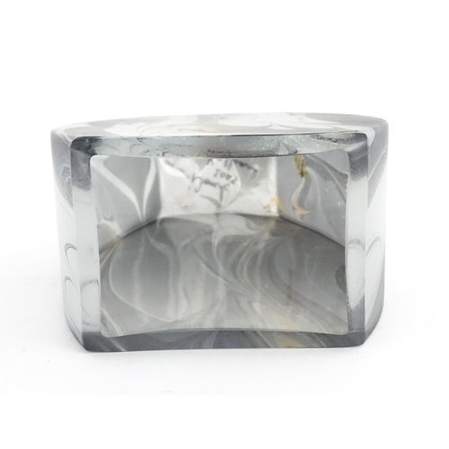 238 - A large glass vase with swirled marbled grey finish. Indistinctly signed and dated 2003 under. Appro... 