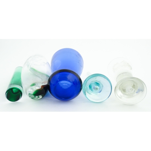 239 - Assorted glassware to include a ' Devon Blue' vase by Dartington, a Caithness glass vase with Robin ... 