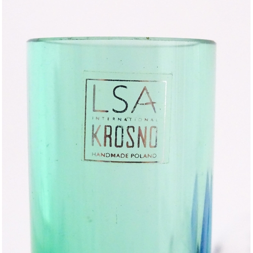 239 - Assorted glassware to include a ' Devon Blue' vase by Dartington, a Caithness glass vase with Robin ... 