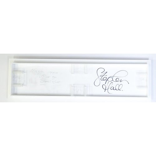 313 - Three Stephen Hall fused glass sculptures. Two signed to reverse. Largest approx. 27 1/4