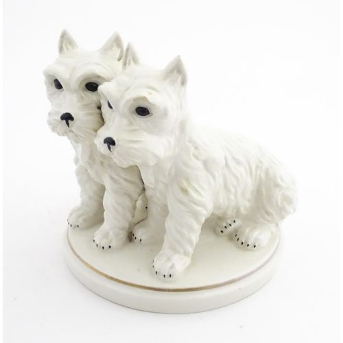 186 - A Czech model of two terrier dogs, by Amphora. Marked under and numbered 8351. Approx. 7