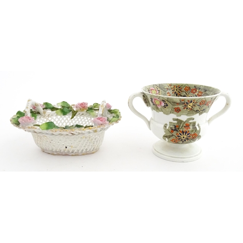 192 - Assorted ceramics to include a Losol Ware footed bowl decorated in the Old Tree pattern, a German pl... 