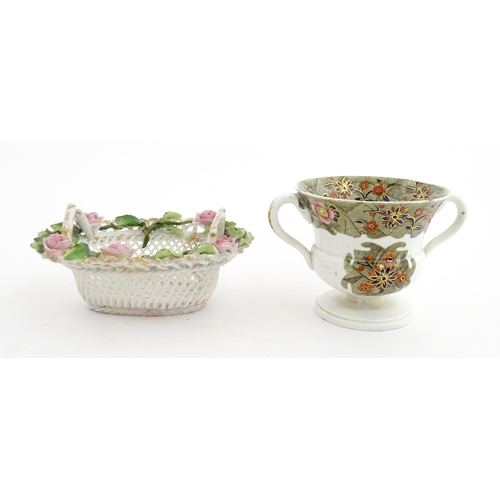 192 - Assorted ceramics to include a Losol Ware footed bowl decorated in the Old Tree pattern, a German pl... 
