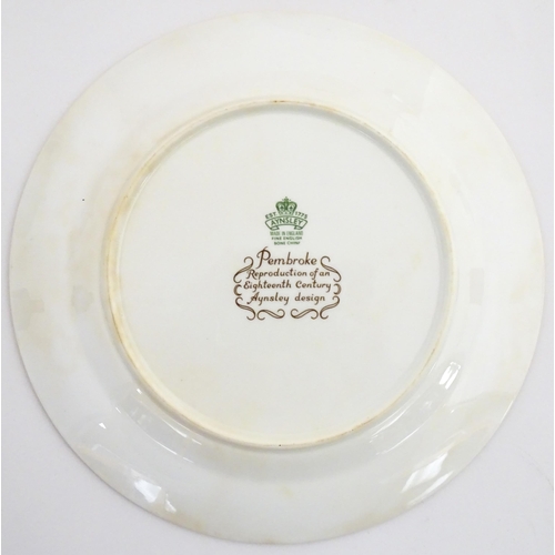 207 - A quantity of Aynsley dinner wares decorated in the Pembroke pattern to include plates, soup bowls a... 