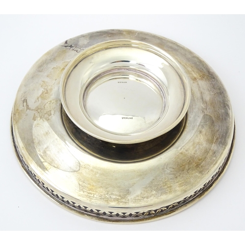 322 - A Canadian silver pedestal bonbon dish with pierced gallery rim, marked Ryrie Sterling. Approx. 7