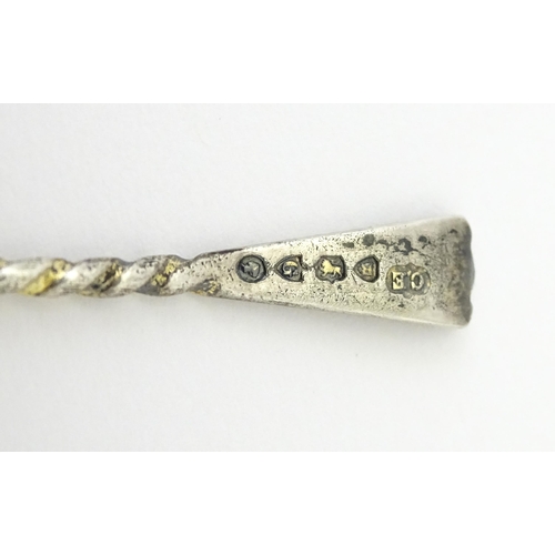 337 - A novelty silver mustard pot of pine cone form hallmarked Sheffield c. 1900, maker George Wish. Toge... 