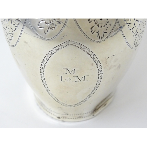 342 - A silver cream jug with engraved decoration, hallmarked London 1802, maker Peter, Ann & William Bate... 