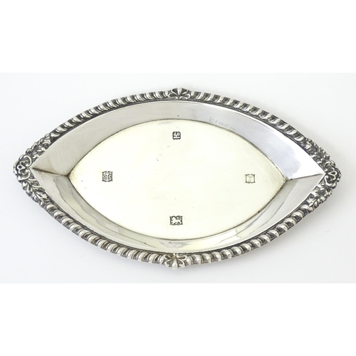 346 - A silver pin dish of lozenge form, hallmarked Birmingham 1973. Approx. 5 1/4