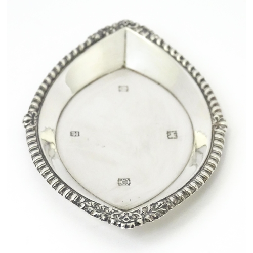 346 - A silver pin dish of lozenge form, hallmarked Birmingham 1973. Approx. 5 1/4