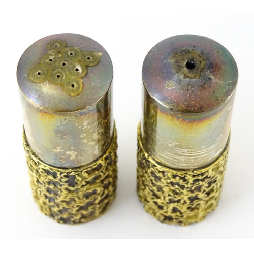 354 - An Elizabeth II Modernist silver cruet comprising salt and pepper, hallmarked London 1971, maker Stu... 
