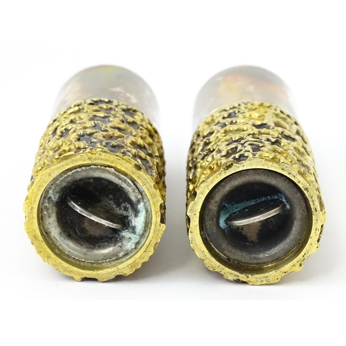 354 - An Elizabeth II Modernist silver cruet comprising salt and pepper, hallmarked London 1971, maker Stu... 