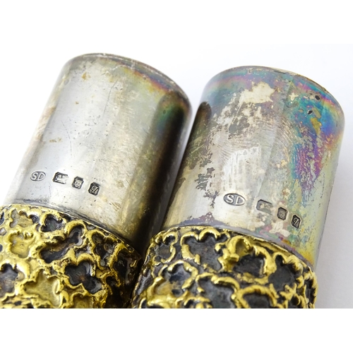 354 - An Elizabeth II Modernist silver cruet comprising salt and pepper, hallmarked London 1971, maker Stu... 