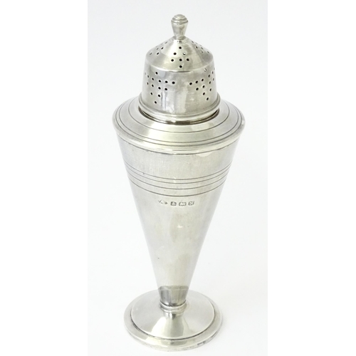 357 - An Art Deco silver sugar caster hallmarked Birmingham1937, maker Adie Brothers Ltd. Approx. 6 1/4