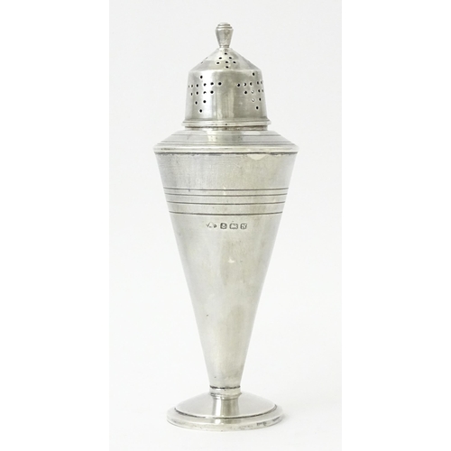 357 - An Art Deco silver sugar caster hallmarked Birmingham1937, maker Adie Brothers Ltd. Approx. 6 1/4