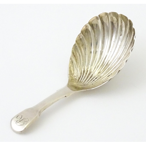 317 - A silver caddy spoon with shell bowl, hallmarked London 1818, maker George Knight. Approx. 3 1/2