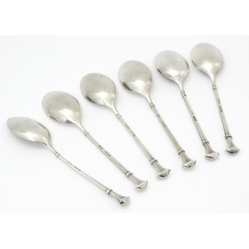 527 - A cased set of six silver teaspoons hallmarked Birmingham 1927, maker Docker & Burn. Spoons approx. ... 