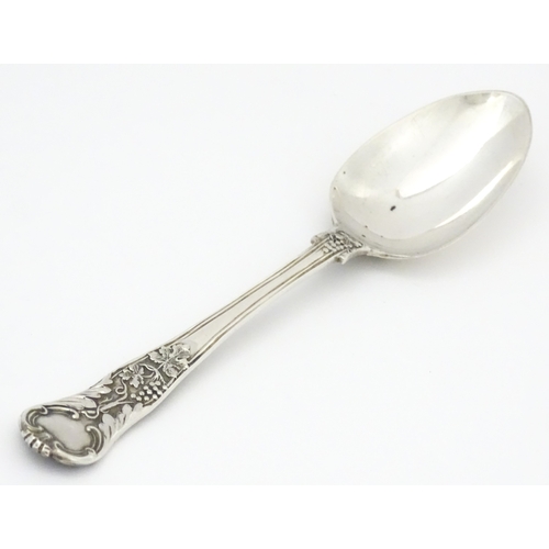 529 - A cased Victorian silver Christening spoon with fruiting vine decoration, hallmarked London 1879, ma... 