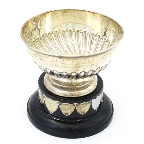 545 - A silver pedestal trophy bowl on stand, hallmarked Birmingham 1900. Approx. 6 1/4